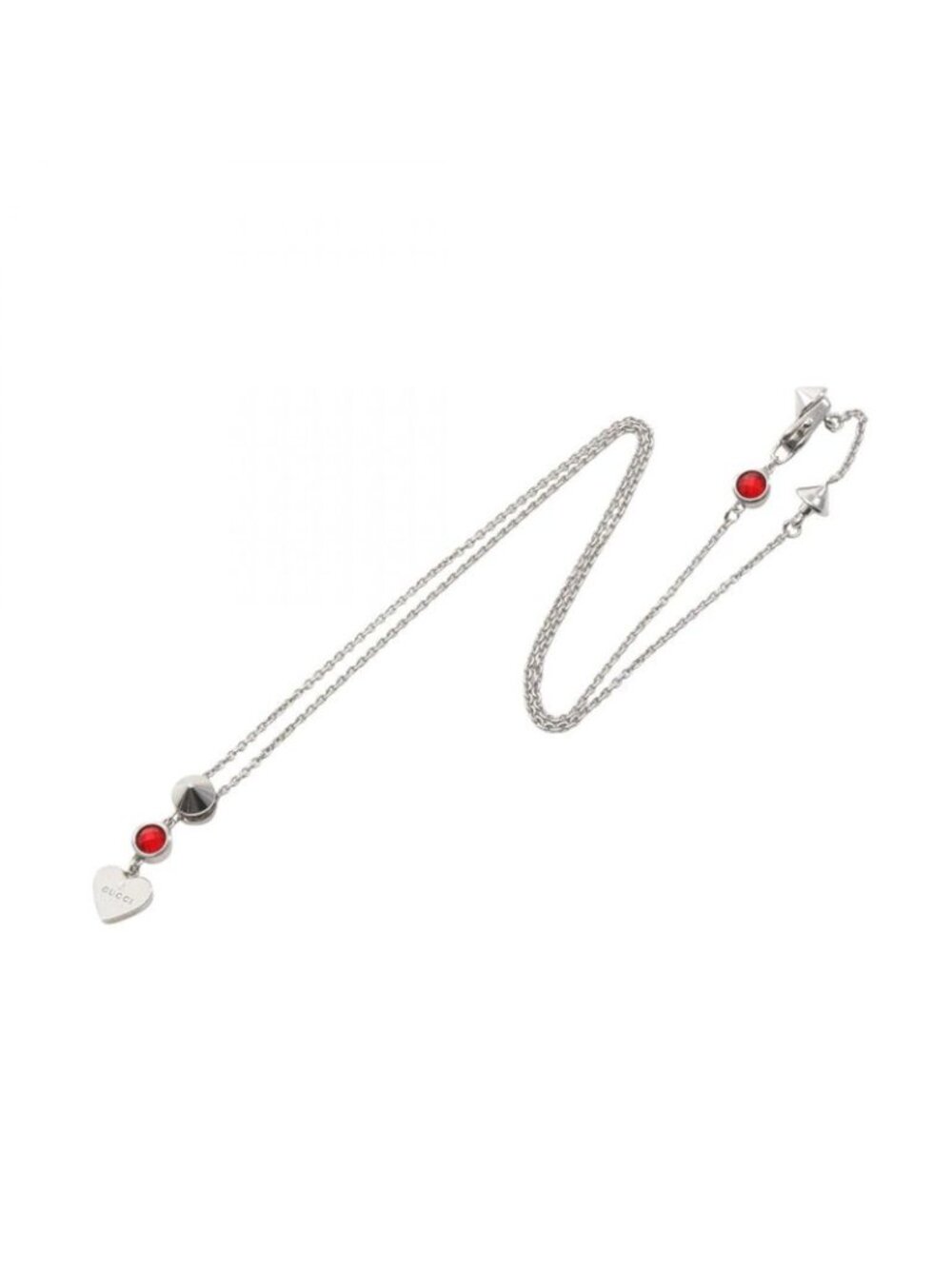 Gucci Necklace Red Heart Silver - Picture 2 of 6